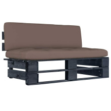 vidaXL Garten-Mittelsofa aus Paletten Schwarz Kiefernholz Imprägniert