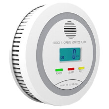 2 in 1 LCD Display Smoke and CO Alarm Detector, High Sensitivity Dual Sensor for Home Kitchen, 85dB Alarm