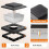 Solar Fence Post Cap Lights - High Brightness Flickering Flame LED Lighting for Posts Black 5