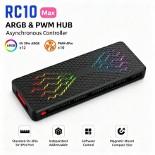 RC10max ARGB Hub Computerbehuizing 5V3-Pins Ventilatorverlichting Asynchrone PWM-Temperatuurregeling