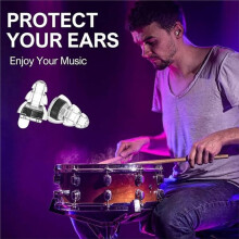 1set High-Fidelity Concert Earplugs, 24dB Ear Protection, Suitable for Music Festivals and Everyday Use Black