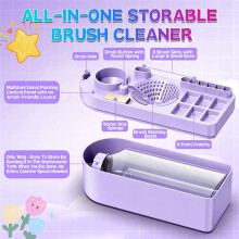 Paint Brush Cleaner Rinse Cup, Large Capacity Watercolor Brush Washer with Palette, 5 Brush Storage Holes for Hobbyists