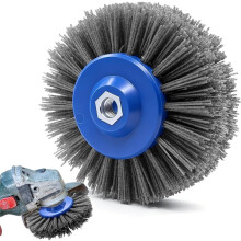 Grinding Brush for Angle Grinder M14 Nylon Brush 80 Grit Nylon Brush Angle Grinder, for Deburring Rust Removal Paint