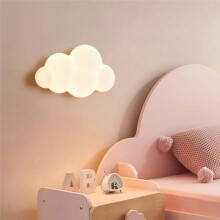 Cloud Wall Lamp Cute Floating Cloud Night Light Soft Warm Wall Sconce for Bedroom Nursery Reading Tricolor Light 220V