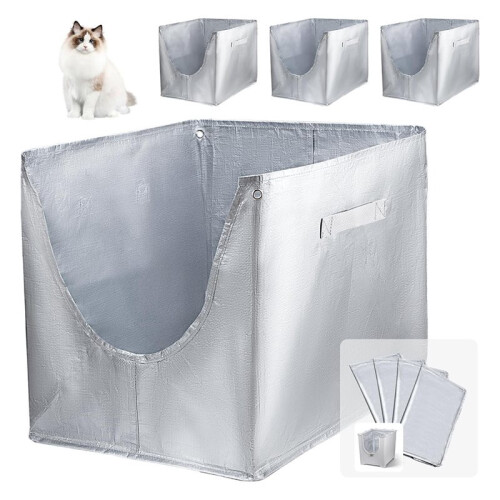 4-Pack Återanvändbara Foder F för Modkat Flip Kattlåda, Hållbart Foder Typ F med Bärhandtag