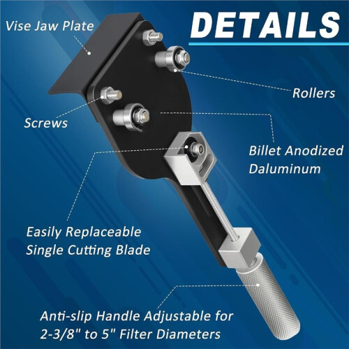 1 Conjunto de Cortador Universal de Filtro de Óleo, Modelo 77750, Adequado para Cortar Filtros de 2-3/8 Polegadas A 5 Polegadas.