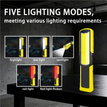 Magnetic LED Work Light, 6000mAh Rechargeable Inspection Lamp, Portable Flashlight with Hook & COB for Outdoor Camping