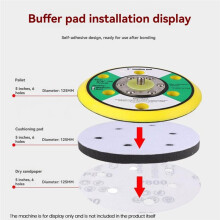 3Pcs 6 Inch 6 Hole Sponge Sanding Interface Pad for Orbital Sander Automotive Woodworking Polishing & Finishing Discs