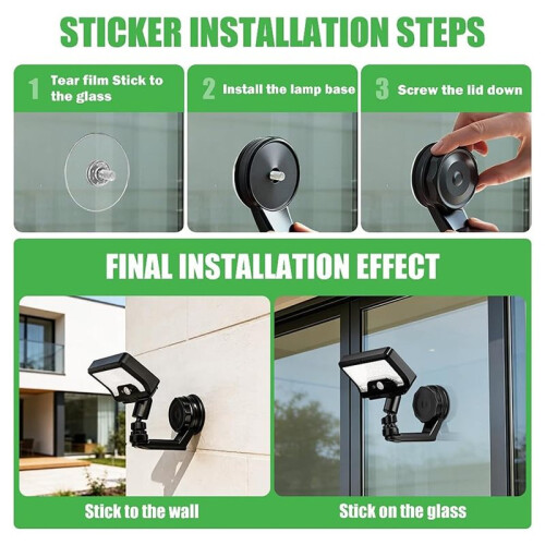 Solar Motion Sensor Light, 2-in-1 Magnetic & Adhesive Mount, 3 Modes, IP65 Waterproof, Adjustable Angle 1