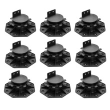 9-Pack Adjustable Deck Support Pedestals, 1.18"-2.36" (30-60 mm), for 2x4 & 2x6 Joist Framing