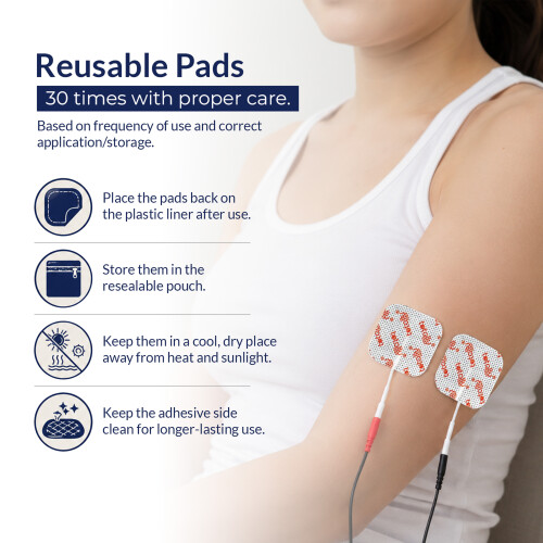 4 Square Self Adhesive Tens Electrode Pads Reusable For Tens Machines 2