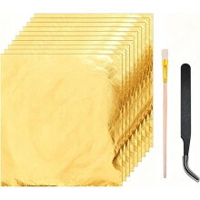 150 Sheets Gold Leaf for Cakes, Gold Leaf for Crafts, for Nails, Wood, Furniture Decoration DIY Crafting Gold Leaf