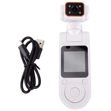 Pocket Action Camera 360 Rotatable Lens 120 Wide Angle Night Vision Video for Sport Vlog Meeting WHITE