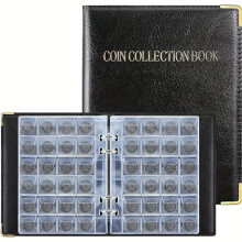 480 Pocket Coin Album 4 Rings Detachable Card Page Favorites 20-Page Large Capacity PU Leather Coin Collection Album