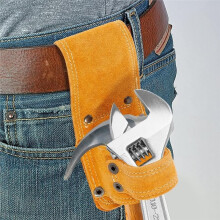 Wrench Storage Bags Hammer Hammer Belt Holder Cowhide Pocket Tool Bags for Belt Cowhide Hammer Double Hole