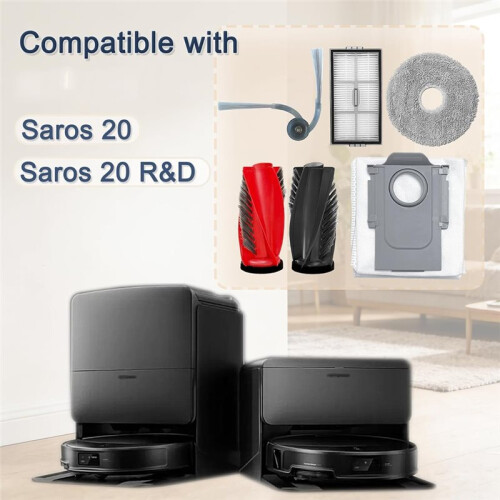 36 Pack Replacement Accessories for  Saros 20 Sonic Robot Vacuum Main Side Brush Hepa Filter 1