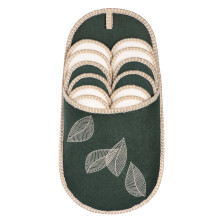 ONVAYA ABS Guest Slippers, Set of 6, Non-Slip Sole, Felt Slippers, Leaves, 36/45 EU