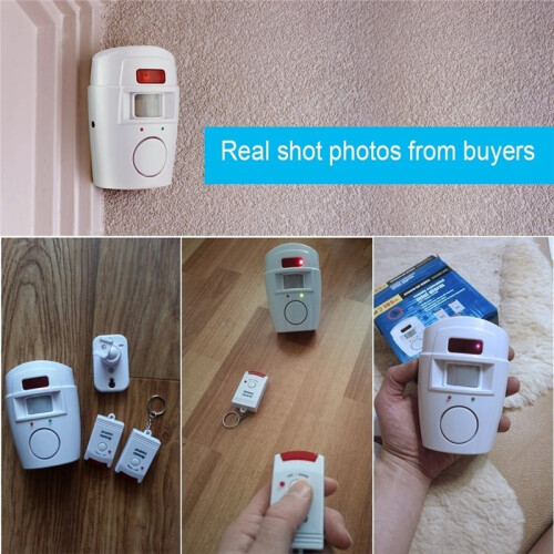 Wireless Motion Sensor Alarm Security Detector PIR Indoor Outdoor Alert System Home Security with 2 Remote Controller 2
