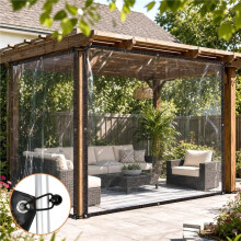 Transparente Plane 2x3m, PE-Plane mit Ösen, Wasserdicht, Strapazierfähig, Winddicht, Reißfest, für Gartenpavillons