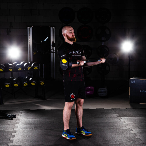 Gummibelagd skivstång, 40 kg, hållbart grepp