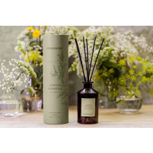 The Walled Garden Collection Lemon Verbena Scented Reed Diffuser 160ml – Verbena, Iris & Vanilla Fragrance, Lasts 12 Weeks, 12 Rattan Reed Diffuser
