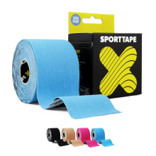 Original Kinesiology Tape 5cm x 5m, Blue - Hypoallergenic, Waterproof K Physio Tape for Muscle Injury Relief, Recovery, Support, Shoulder, Back &