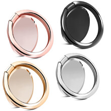 Finger Ring Stand, Pack of 4 Universal Thin 360 Degree Rotation Phone Rings, Cell Phone Ring Holder Stand, Compatible with All iPhone & Android