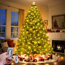 Christmas Tree Lights Warm White 2M/6.6FT/280LEDs Mains Powered Fairy Lights Waterproof with Remote 8 Modes & USB for Christmas Tree Outside Indoor