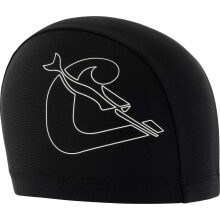 Tago Swim Cap Spandex, Adult Swimming Cap in Spandex, Black/White, One Size