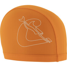 Tago Swim Cap Spandex, Adult Swimming Cap in Spandex, Orange/White, One Size