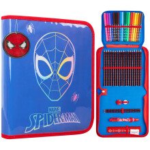 Spiderman Filled Pencil Case for Boys Stationery Set Colouring Pencils Felt Tip Pens Large Capacity Back to School Supplies Gifts for Boys (Blue)