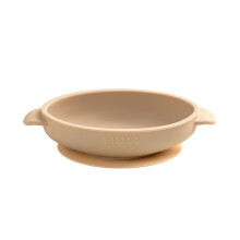 - Silicone Baby Bowl (Fawn) - Stay Put Suction Bowl - Oval Shape - First Meals & Snacks - Durable, Dishwasher & Microwave Safe, BPA Free - Medical
