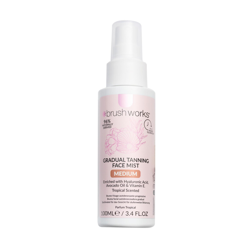 Brushworks Light Gradual Tanning Face Mist - Medium 100Ml - Image 3