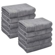 Microfibre Face Cloth Makeup Remover Cloth Facial Washcloths Face Cleaning Towels For Eye Face Exfoliating Bath 30CM X 30CM 10 PACK Grey