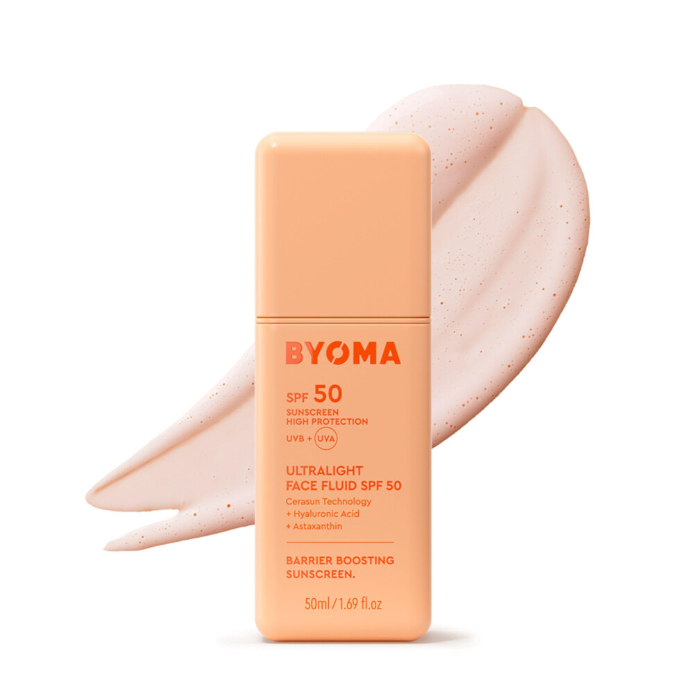 BYOMA SPF 50 Face Fluid, Ultra-Lightweight Facial Sunscreen (50ml) | Antioxidant-Rich SPF, Non-Greasy, No White Cast Formula, Provides a Luminous Finish for All Skin Tones - Image 3