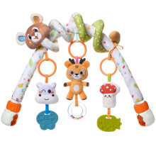 TUMAMA Baby Arch Toy Bar, 3 in 1 Arch Spiral Baby Car Seat Toys Stroller Toy Hanging Toys with Clip Adjustable Detachable Sensory Travel Bouncer