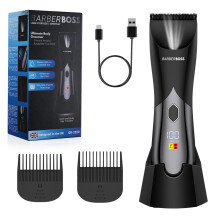 Body & Beard Hair Trimmer for Men, Waterproof Body Groomer - Groin & Ball Shaver, Intimate Hair Clippers with Travel Lock, Men's Trimmer, QR-2020