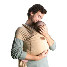 Jané Cocoon Elastic Carrying Scarf, from Birth to 20 kg, with Travel Bag, 5 Metres Long, Kangaroo Method, Premature Babies, Beige