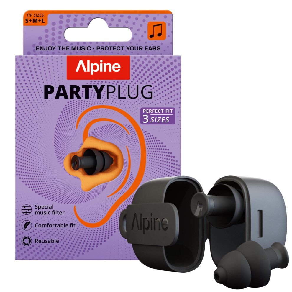 Alpine Hearing Protection Alpine Partyplug Earplugs - Black Earppb - Image 3