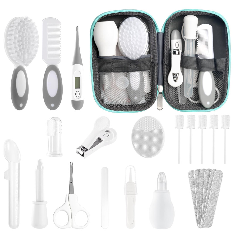 Baby Healthcare and Grooming Kit for Newborn Kids, 24PCS Upgraded Safety Grey - Image 2