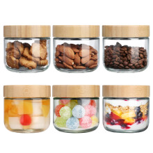 6-Pack 350ml Glass Mason Jars with Screw Lids - Leakproof Overnight Oats Containers, Wide-Mouth Salad & Yogurt Pots for Snacks, Cereals, Coffee,
