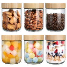 6-Pack 500ml Glass Mason Jars with Screw Lids - Leakproof Overnight Oats Containers, Wide-Mouth Salad & Yogurt Pots for Snacks, Cereals, Coffee,