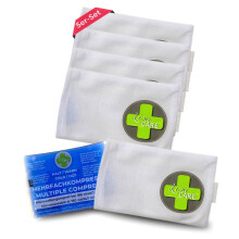 Fleece Cover for Cooling Pads 12 x 8.5 cm - 5 x Case Cooling Compress with Velcro Closure - Gel Cooling Pack Protective Case with Elastic Band for
