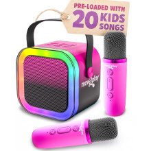Move2Play, Mini Karaoke Machine for Kids | Includes 20+ Kids Songs | 2 Microphones | Connect with Bluetooth | Birthday Gift | Ages 2, 3, 4, 5+ Year