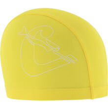 Tago Swim Cap Spandex, Adult Swimming Cap in Spandex, Yellow/White, One Size