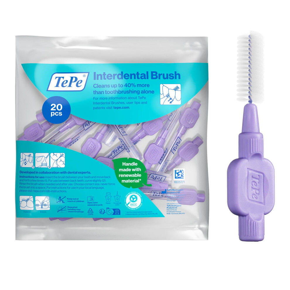 Tepe Interdental Brush, Extra Soft, Purple, 1.1Mm/Iso 6, 20Pcs, Plaque Removal, Effective Cleaning Between Teeth, Dental Flosser For Large Gaps - Image 6