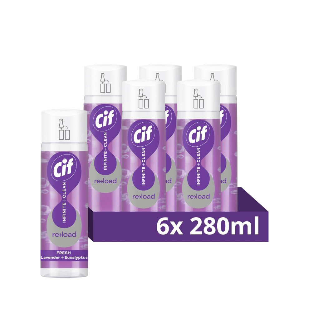 Cif Infinite Clean Lavender & Eucalyptus With Probiotics Technology All In One Cleaner Reload For A Long-Lasting Clean* 280 Ml - Case Pack Of 6 - Image 2