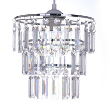 3-Tier Chrome Lamp Shade Crystal Chandelier, Lampshades for Ceiling Lights, Table & Floor Lamps, Pendant Light Shade Ceiling for Living Room, Bedroom,
