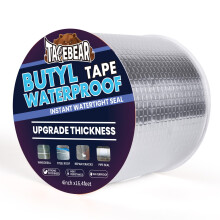 Extra Thicker Butyl Tape Waterproof 100mm x 5m, 1.3mm Aluminum Butyl Sealant Tape, Duct Sealing Adhesive for RV Roof Repair, Boat and Pipe Sealing,