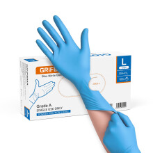 Blue Nitrile Gloves Large, Disposable, Powder Free & Latex Free, Examination Gloves for Medical, Laboratory, Food Safe & Cleaning Use – 100 Pack